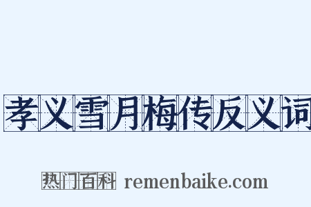 孝义雪月梅传反义词是什么意思的图片